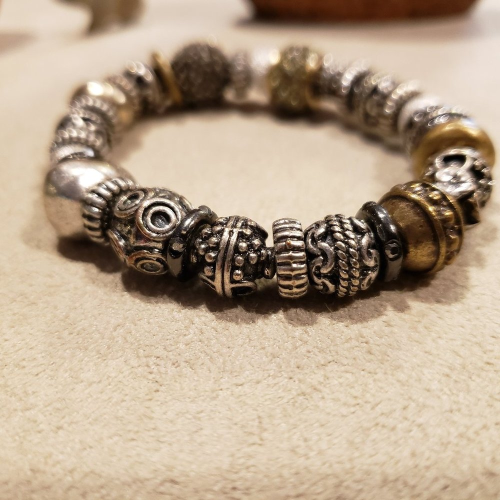 Chico's Stretch Bracelet in Gold, Silver and rhinestones